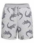 Grey Crocodile Print Kids Shorts
