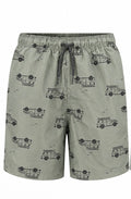 Sage Green Car Print Shorts