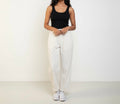 White Corduroy Cuffed Pants