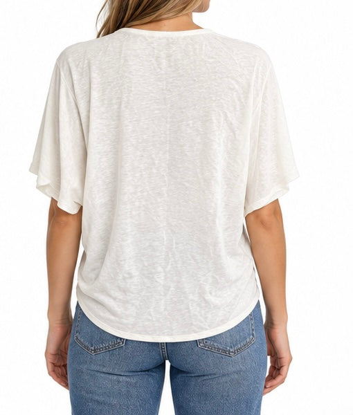 Ivory Tie Front Top