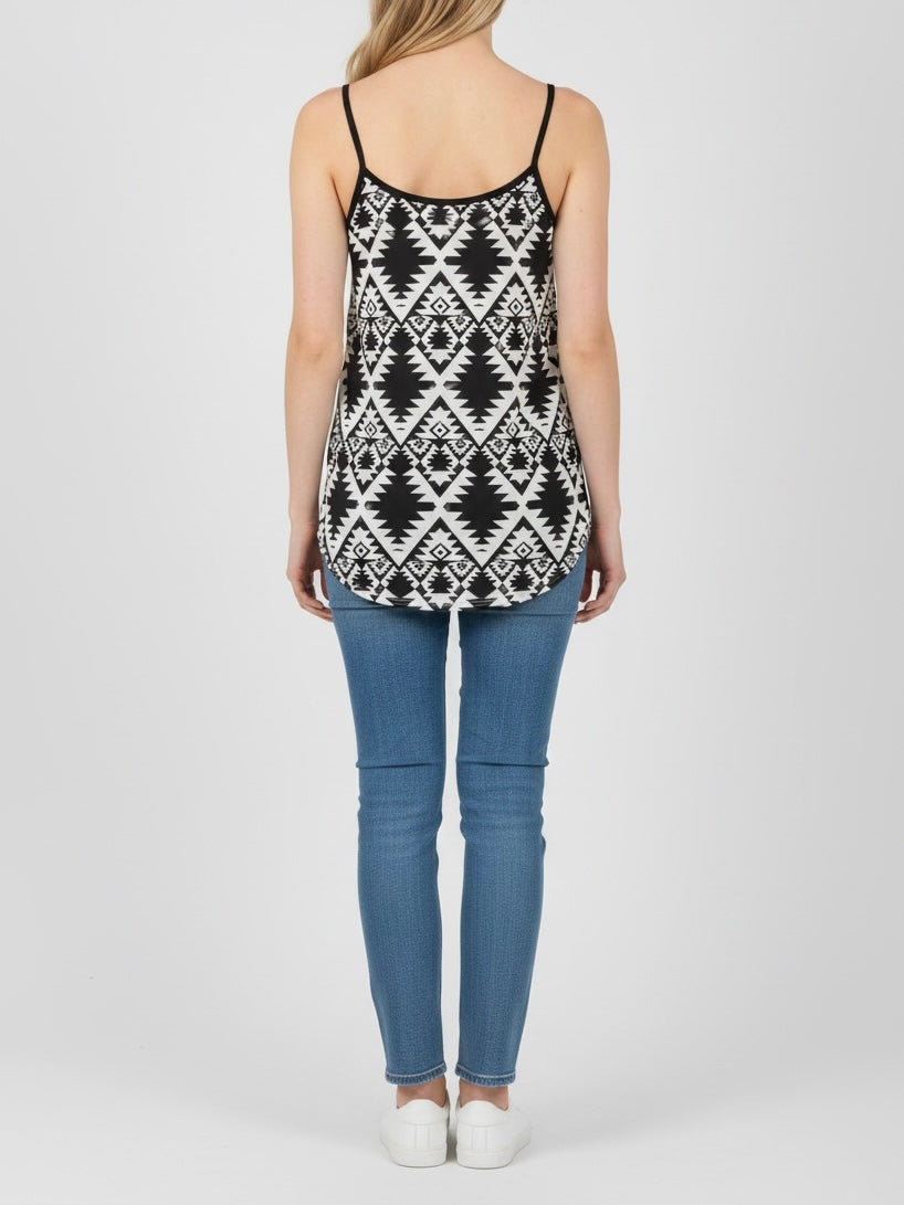 Black & White Geometric Singlet