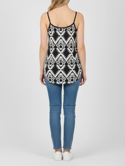 Black & White Geometric Singlet