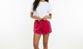 Hot Pink Velvet Shorts