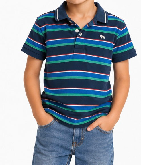 Minoti Boys Striped Polo Shirt