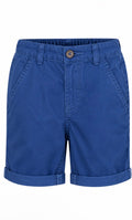 Blue Cuffed Chino Shorts