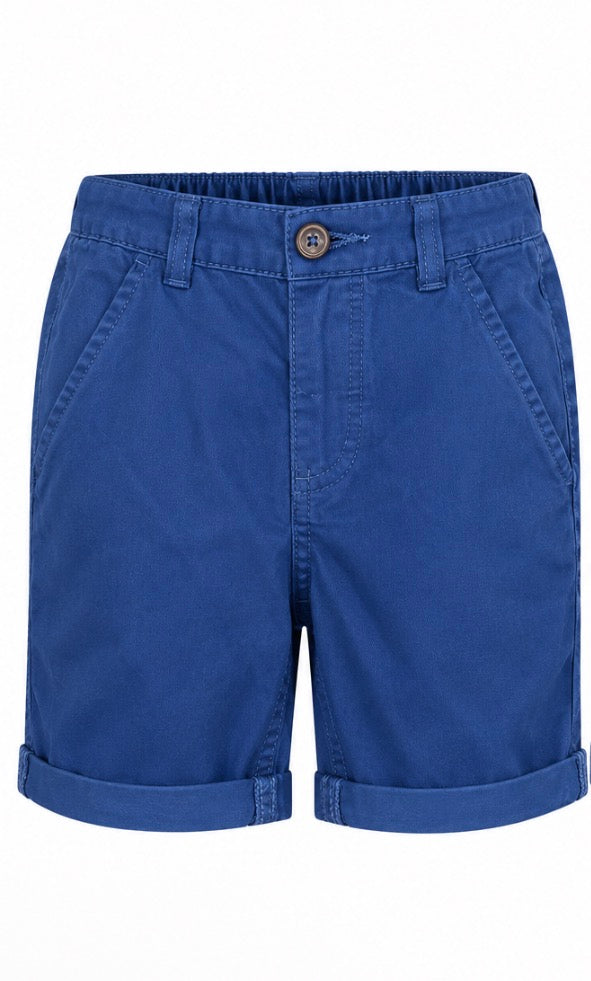 Blue Cuffed Chino Shorts