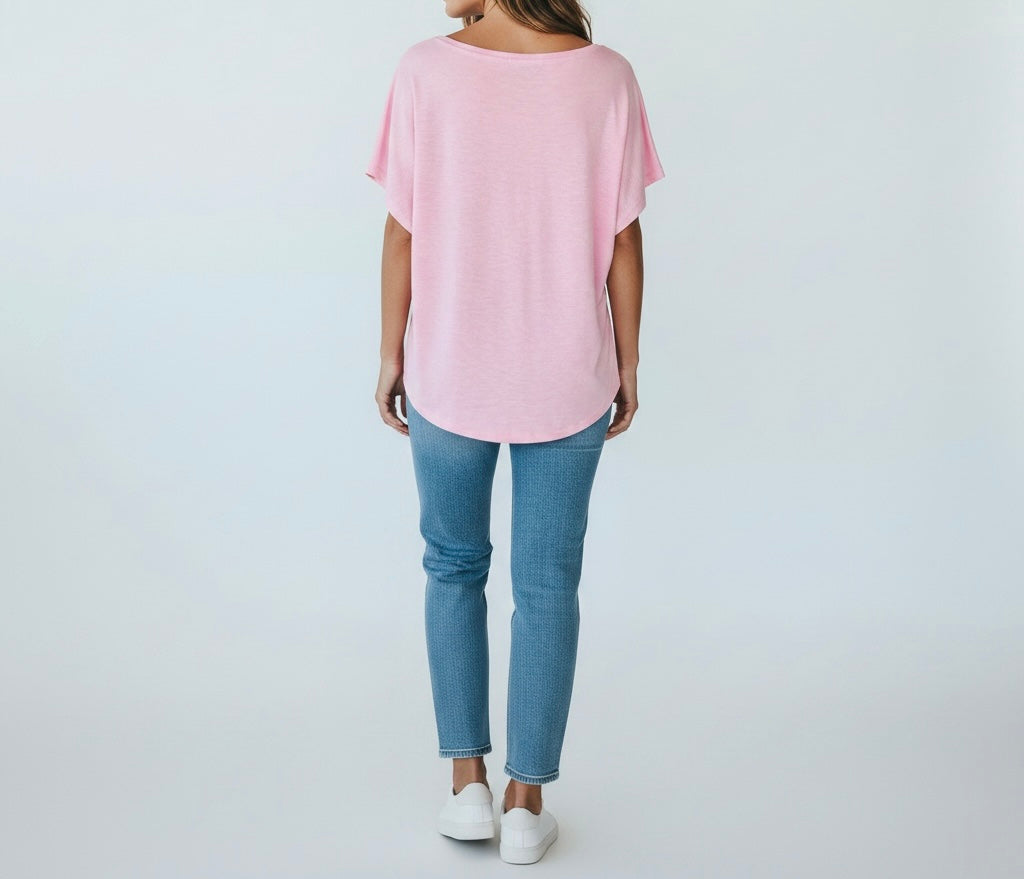 Blush Pink Relaxed Fit Top