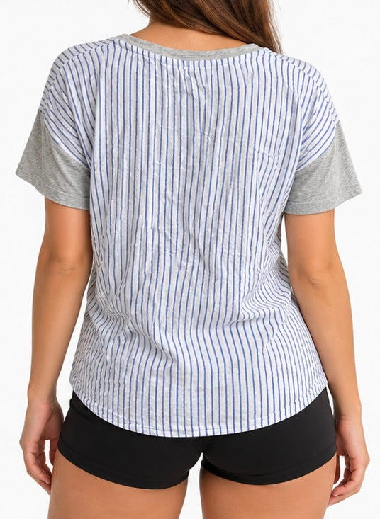 Peter Alexander Reversible Grey & Stripe T-Shirt