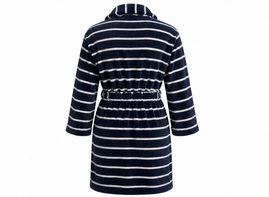 Navy & White Striped Dressing Gown