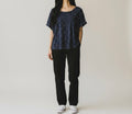Navy Polka Dot Relaxed Fit Top