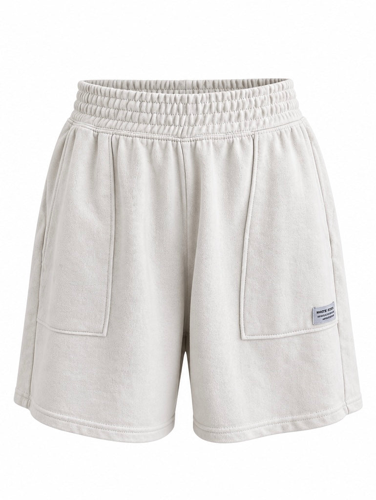 Cream Pull On Shorts