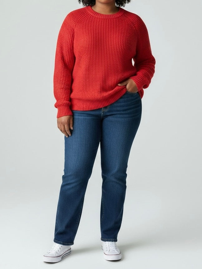 Hot Pink Textured Knit Jumper