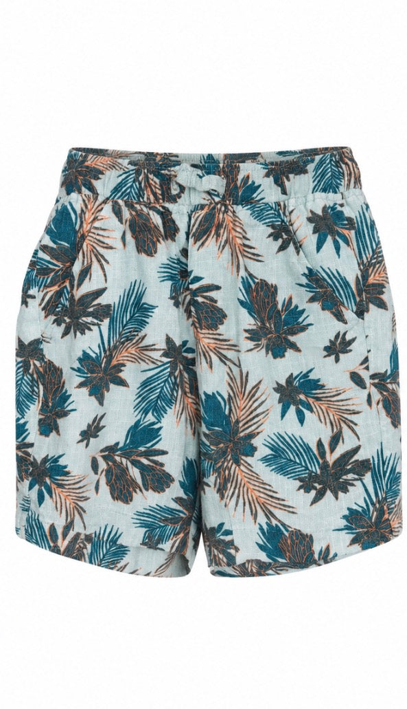 Tropical Print Drawstring Shorts