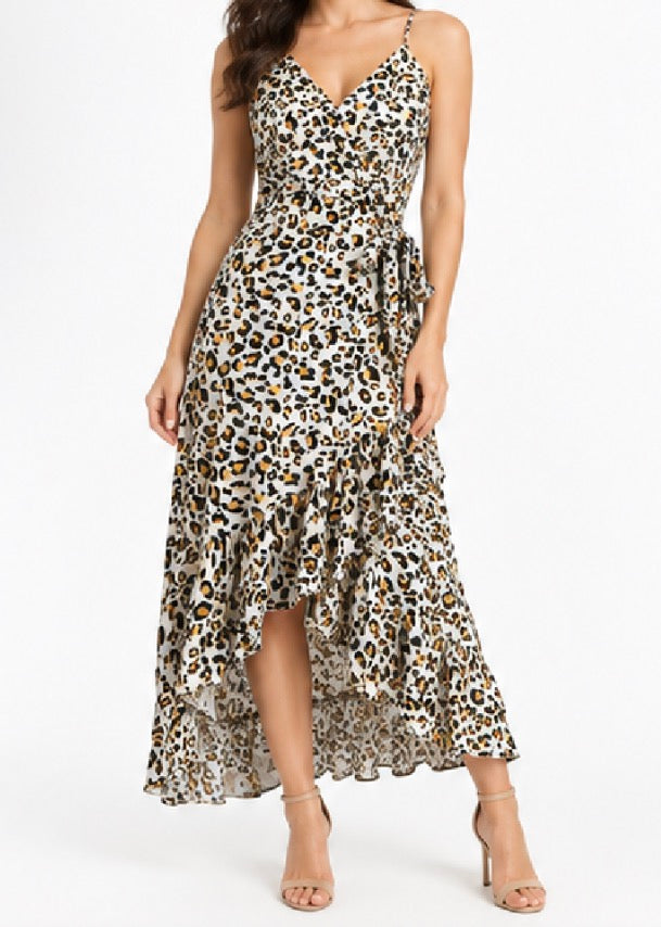 Belladonna Leopard Print Wrap Midi Dress
