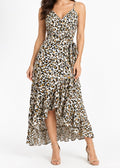 Belladonna Leopard Print Wrap Midi Dress