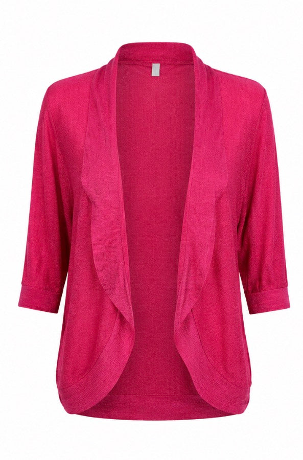 Hot Pink Open Front Cardigan