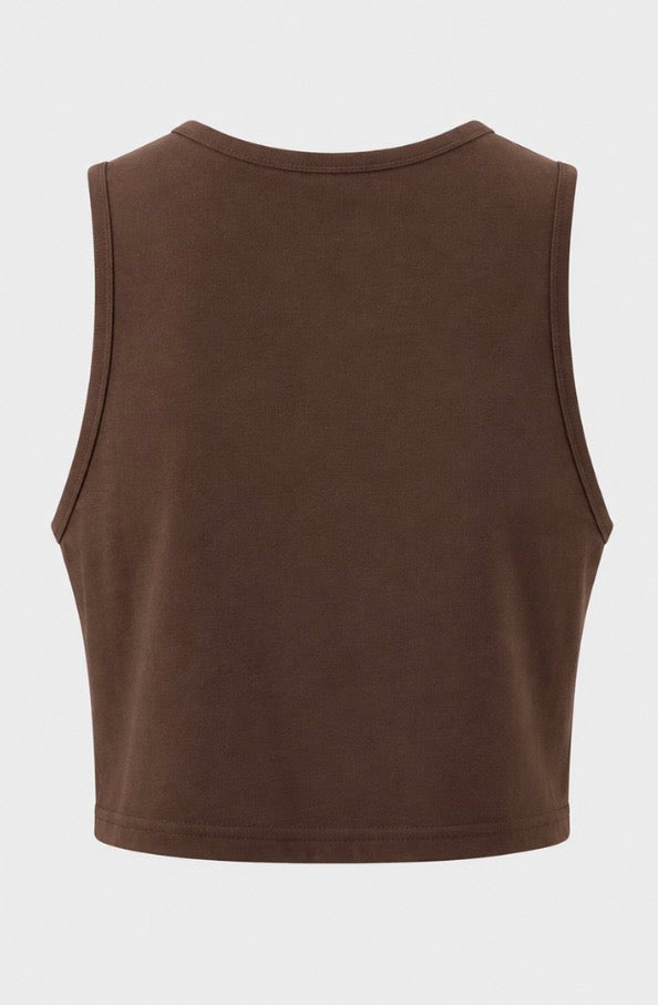 Divided Tennis Graphic Crop Tank