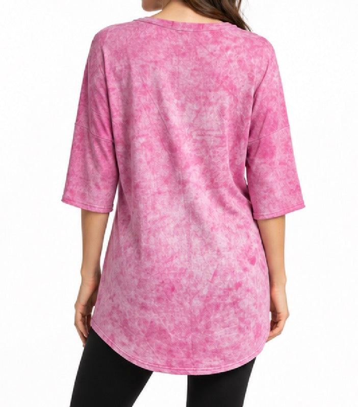 Pink Distressed Cut Out T Shirt Dress