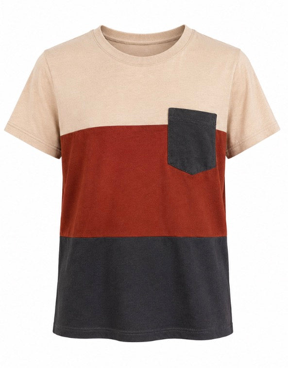 Colour Block Pocket T-Shirt