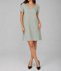 Sage Green Pocket Shift Dress