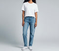 Mid Wash Straight Leg Jeans