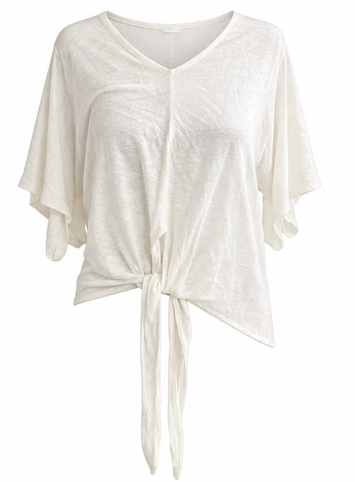 Ivory Tie Front Top