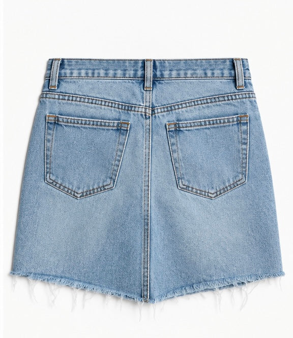 Glassons Light Wash Denim Mini Skirt
