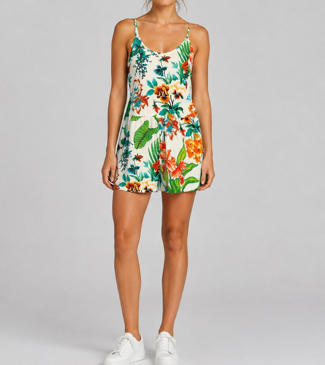 Floral Tropical Cami Playsuit