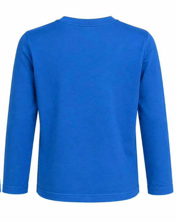 Blue Sequin Excavator Long Sleeve Top