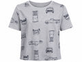 Grey Vintage Car Print T-Shirt