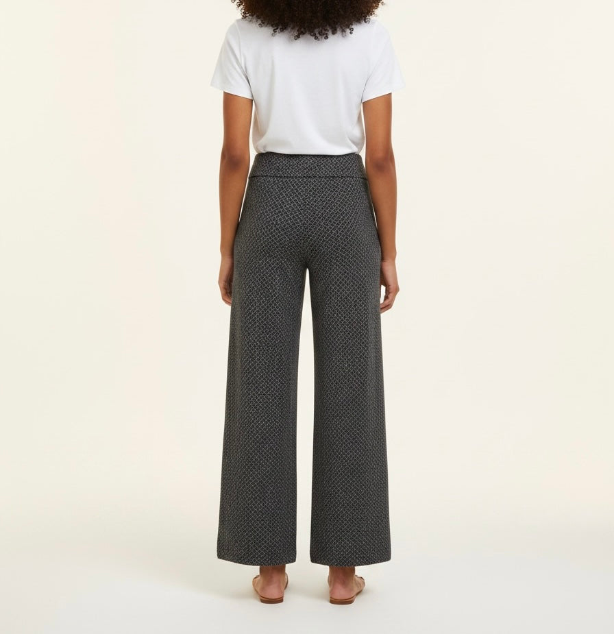 Grey Patterned Stretch Pants