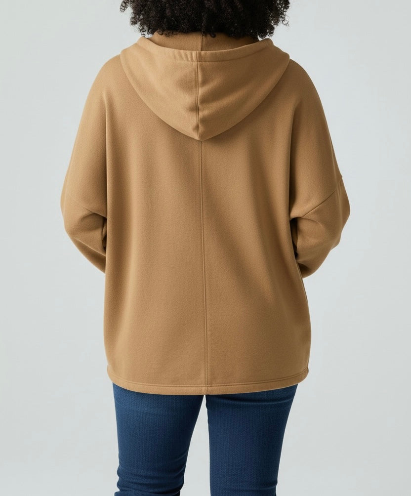 Camel Lace Up Hoodie
