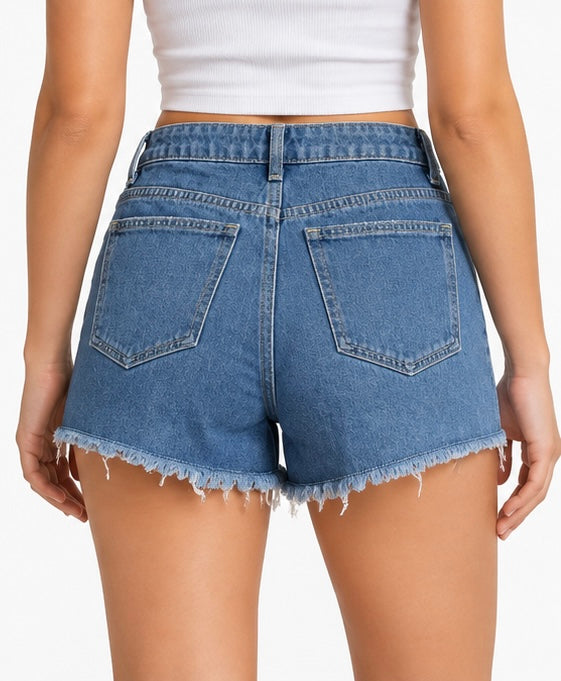 Cider Distressed Denim Shorts