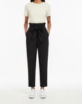 Black Paperbag Waist Tie Pants