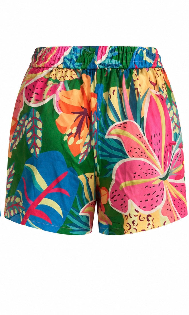 Colourful Tropical Print Shorts