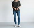 Charcoal Ruched Side Top