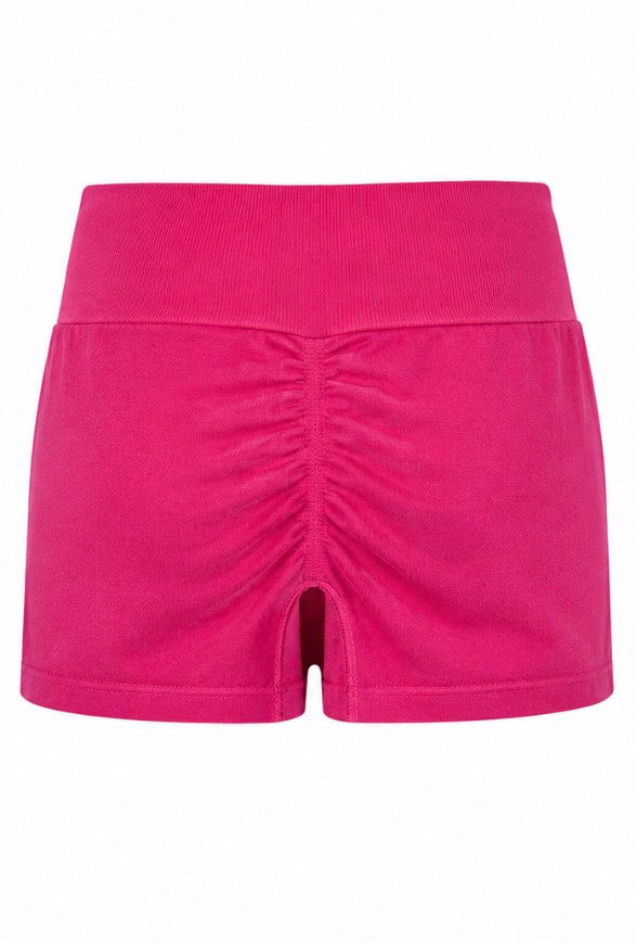 Hot Pink Ruched Active Shorts