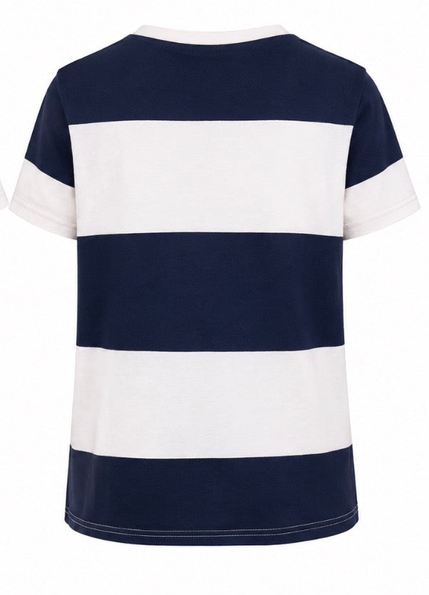 Navy & White Striped T-Shirt