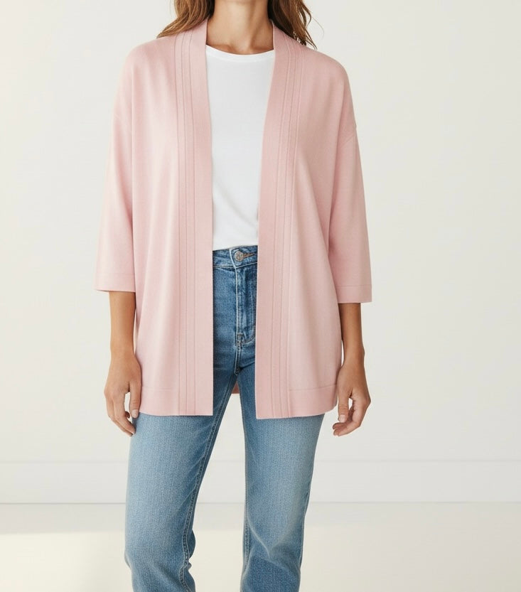 Blush Pink Open Front Cardigan