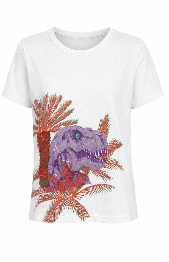White Dinosaur Graphic T-Shirt