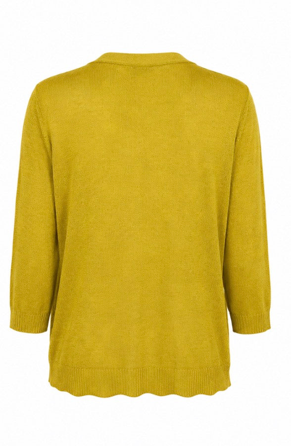 Mustard Yellow Open Knit Cardigan