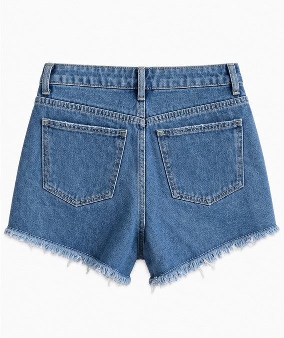 Cider Distressed Denim Shorts