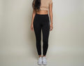 Black Ribbed Active Leggings