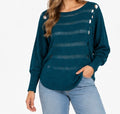 Teal Distressed Knit Jumper