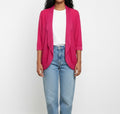 Hot Pink Open Front Cardigan