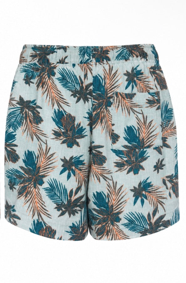 Tropical Print Drawstring Shorts