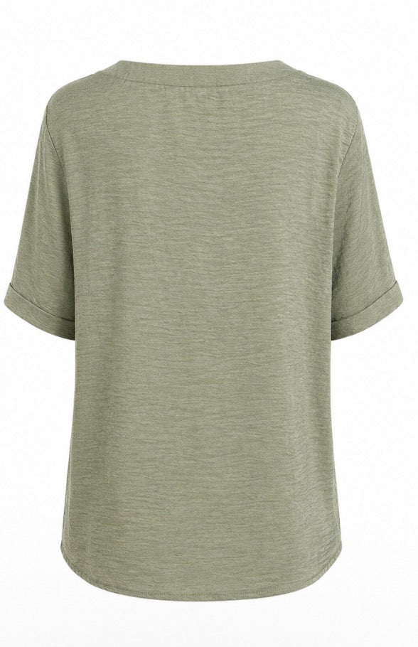 Sage Green Button Front Blouse