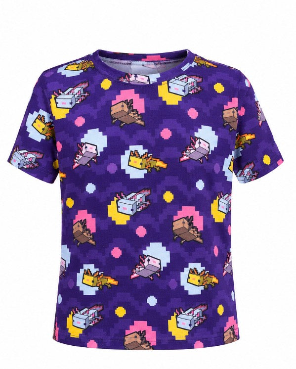Purple Pixel Animal Print T Shirt