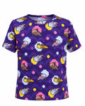 Purple Pixel Animal Print T Shirt