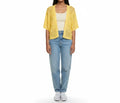 Yellow Crochet Knit Bolero Cardigan